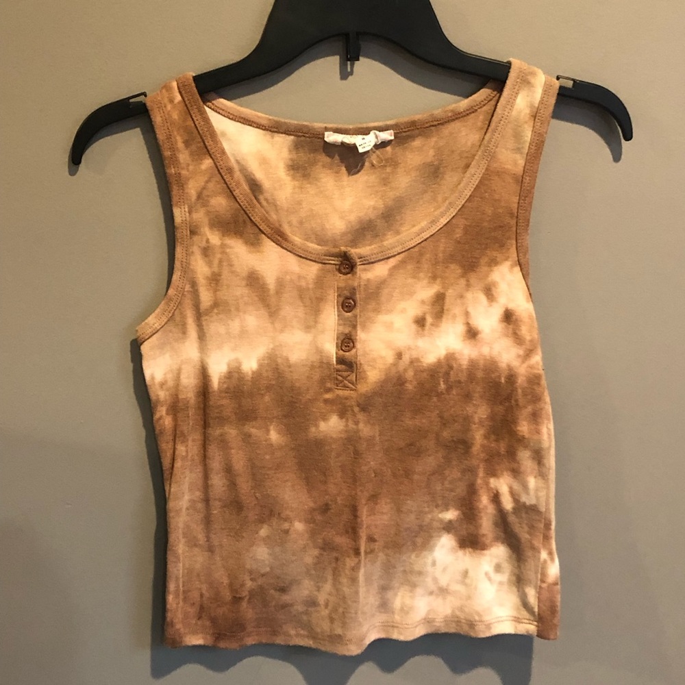 🌻 Brown Tie Die Buttoned Tank Top 🌻